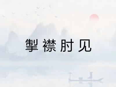 掣襟肘见 掣襟肘见